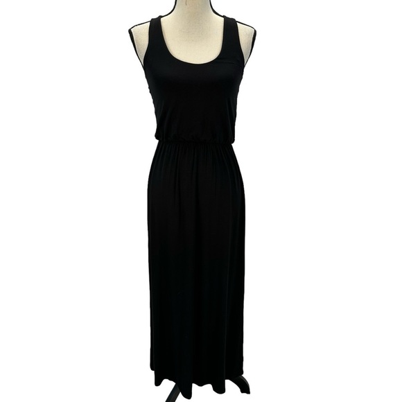 Caslon Sleeveless Round Neck Tank Maxi Dress - Black - size XXS - Picture 1 of 8